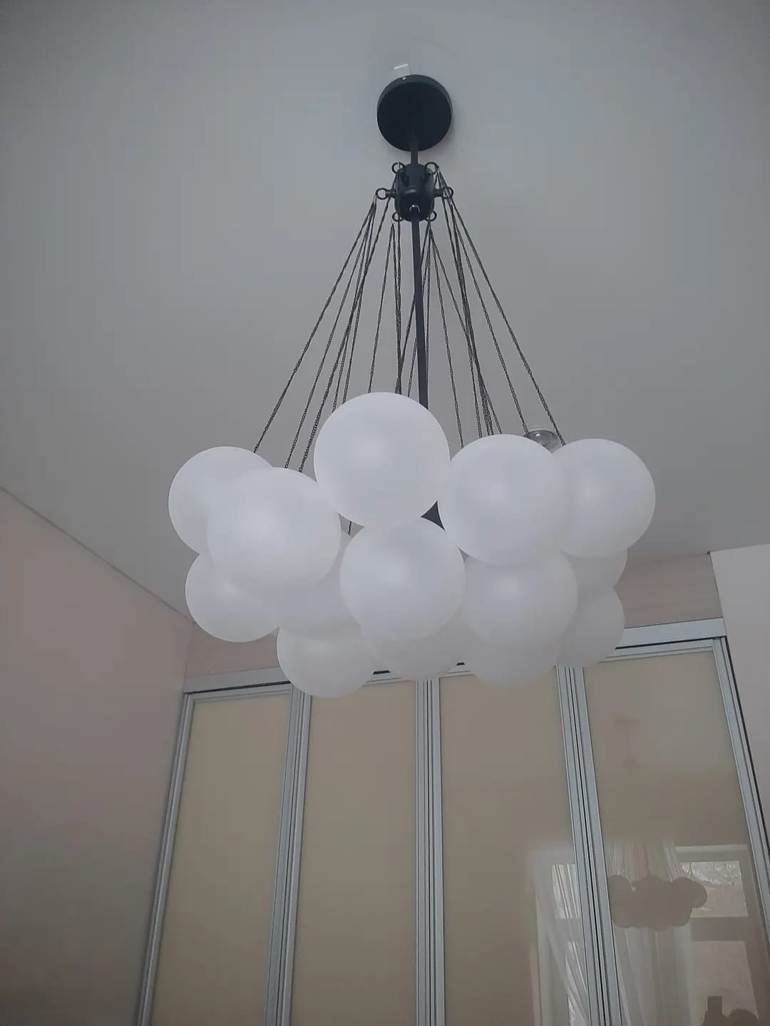 Customer photo review of Frosted Glass Sphere Chandelier, Globe Cluster, 40 or 80 cm