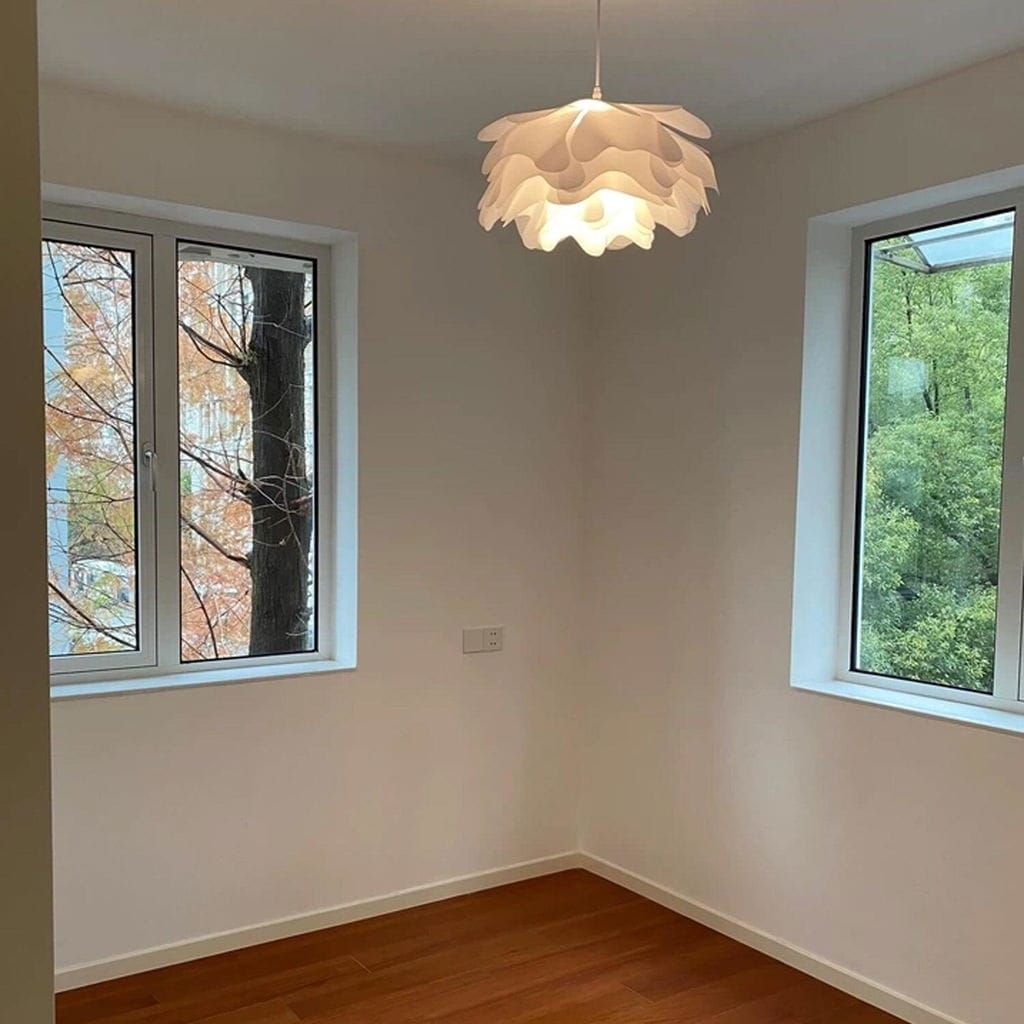 Customer photo review of White Acrylic Petal Pendant Light, Layered Shade, 42 to 60 cm