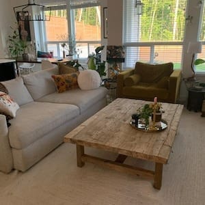 Customer photo review of Sculptural Solid Wood Console — Modern Art Entry Table