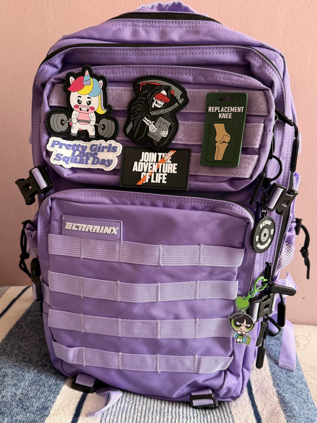 Customer photo review of Mochila Táctica V1 45L All In Lavanda