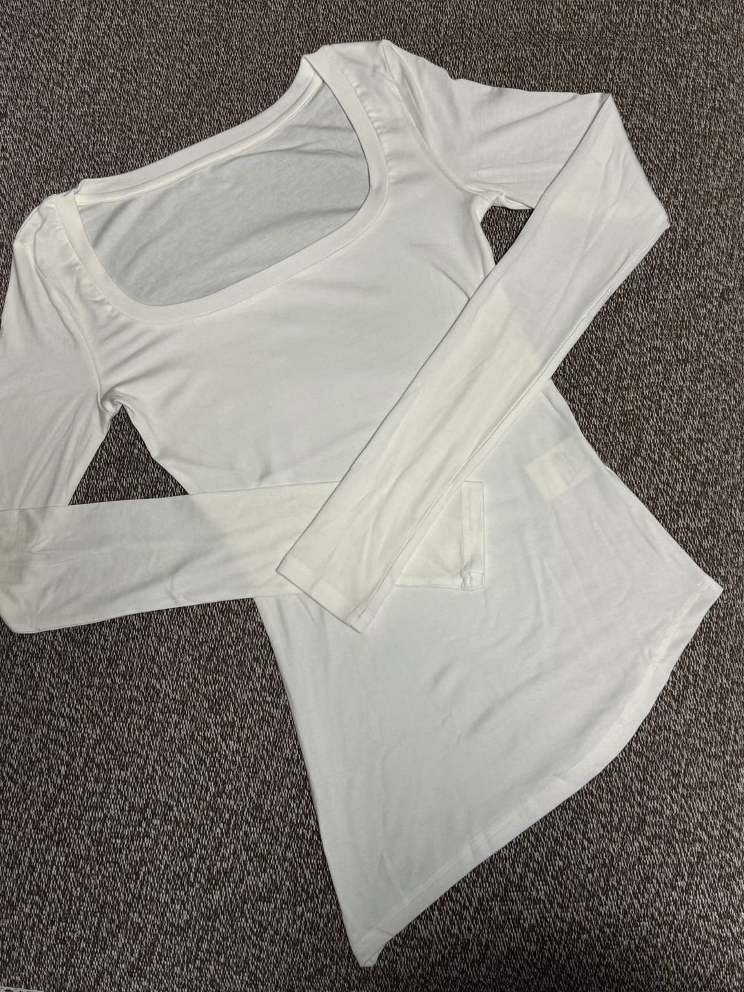 Customer photo review of WARDEN EDGE Sculpted Square Neck Long Sleeve Top