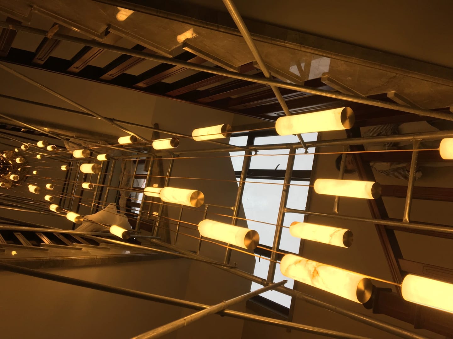 Customer photo review of Darlen Alabaster Modern Staircase Chandelier