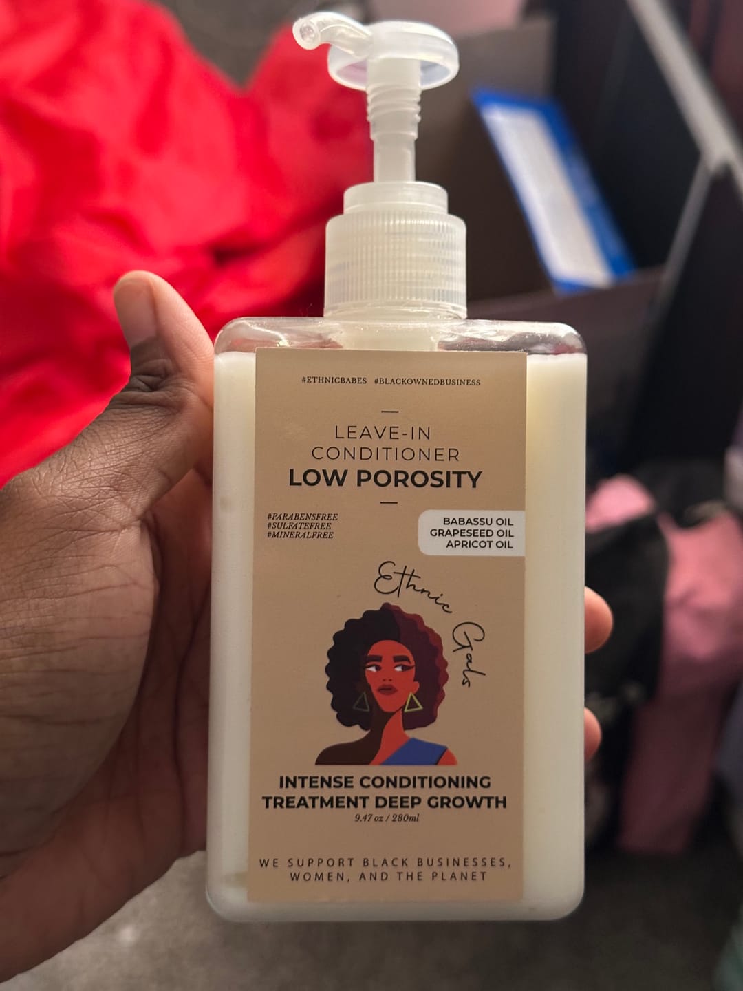 Customer photo review of Low Porosity Deep Moisture Leave-In Conditioner