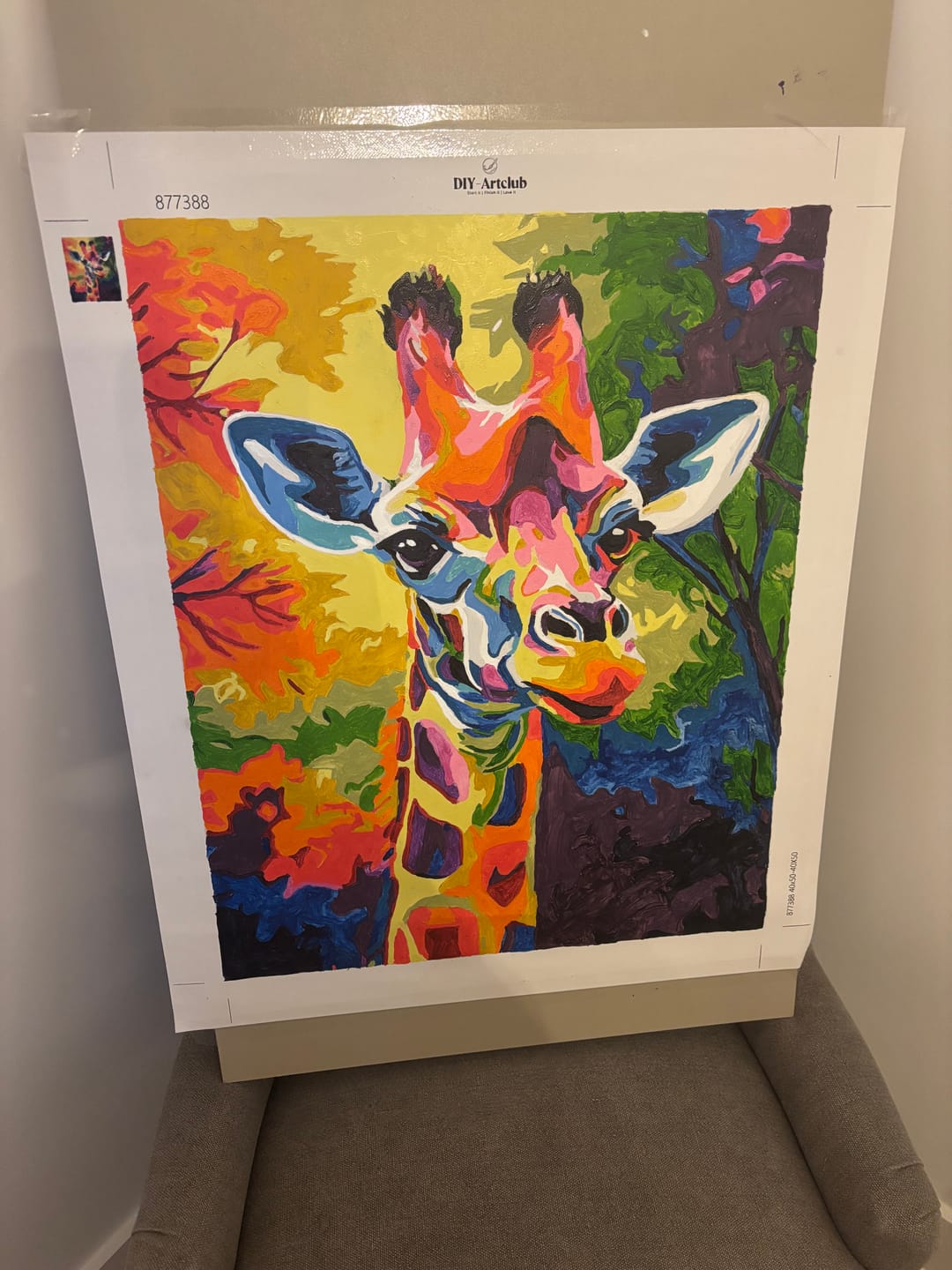 Customer photo review of Abstract Colorful Giraffe | Paint by Numbers