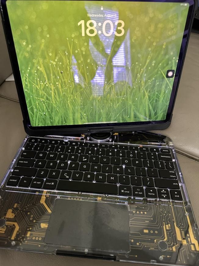 Customer photo review of Y2K Style Rotating iPad Keyboard Case