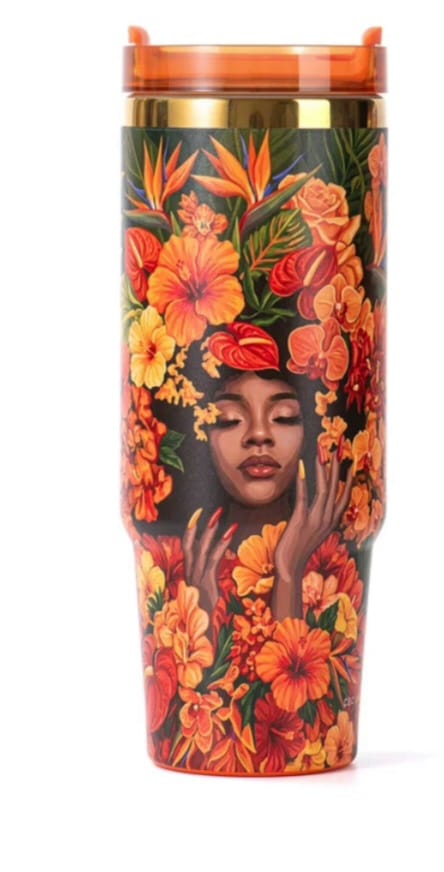 Customer photo review of Limited Edition "Crème Brûlée" Pink FlowSip™ Insulated Tumbler – Pinklomein x Cecilia's House
