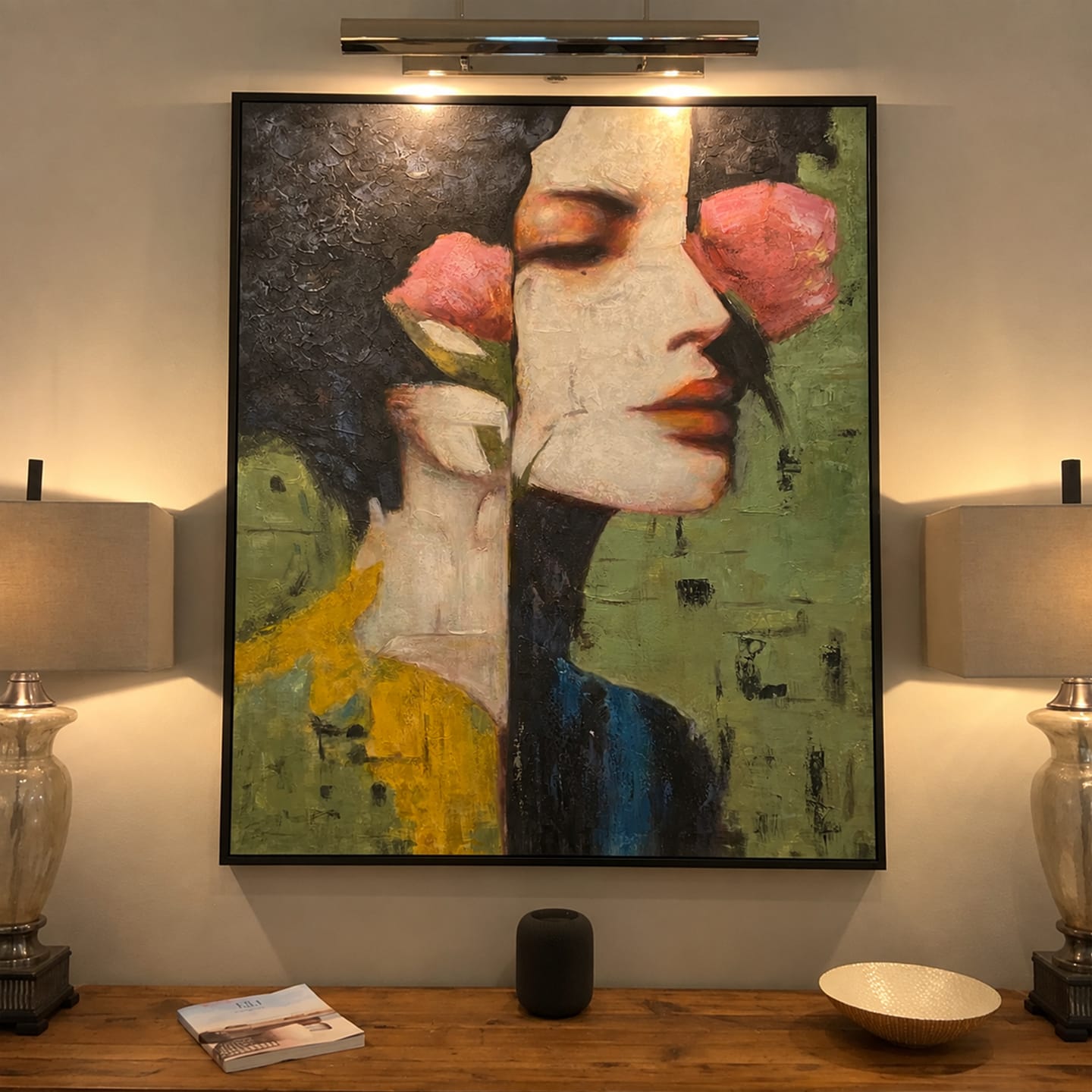 Customer photo review of Abstract Portrait Textured Canvas Art #AE094