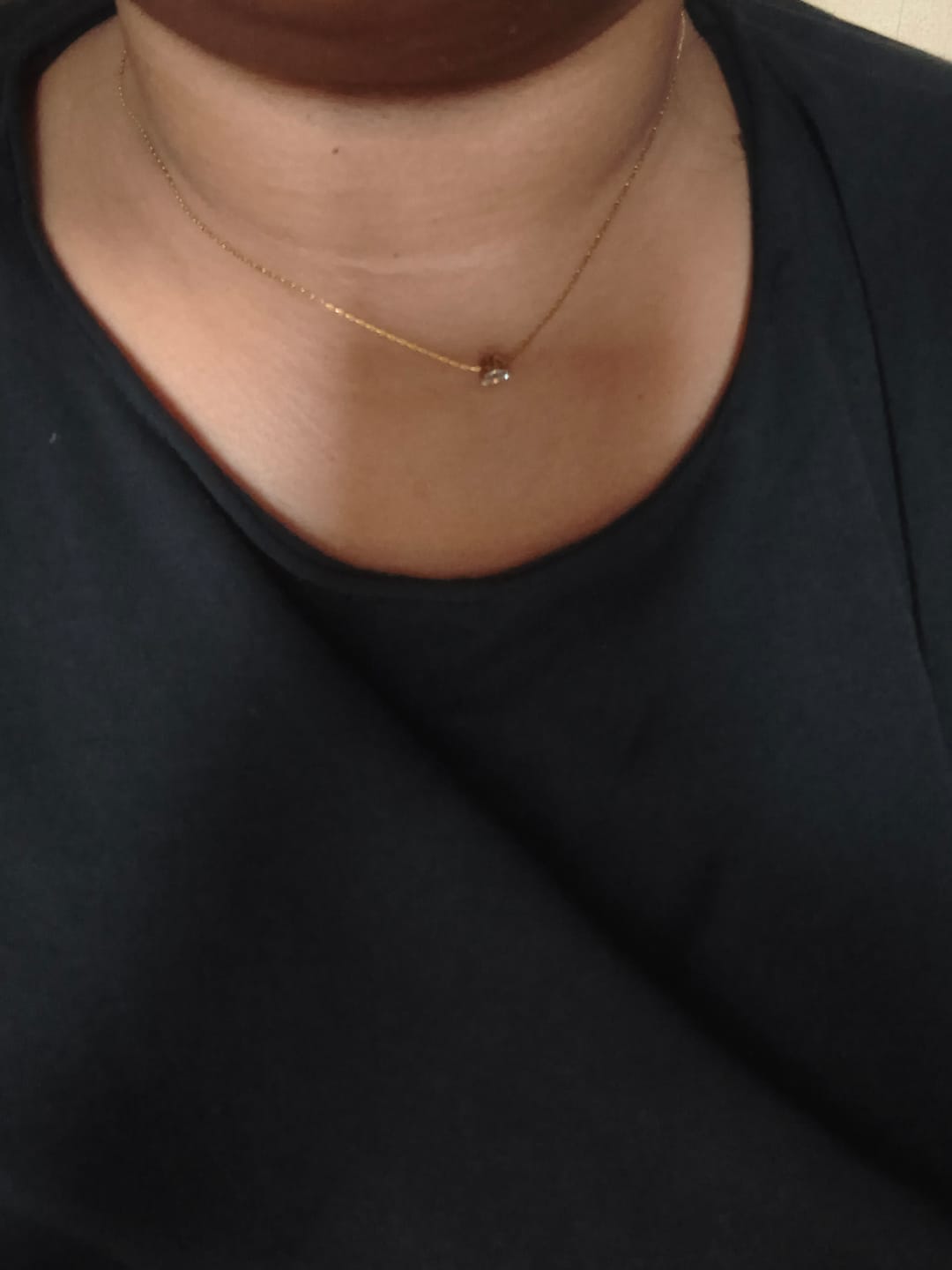 Customer photo review of Delicate Diamond Studded Necklace