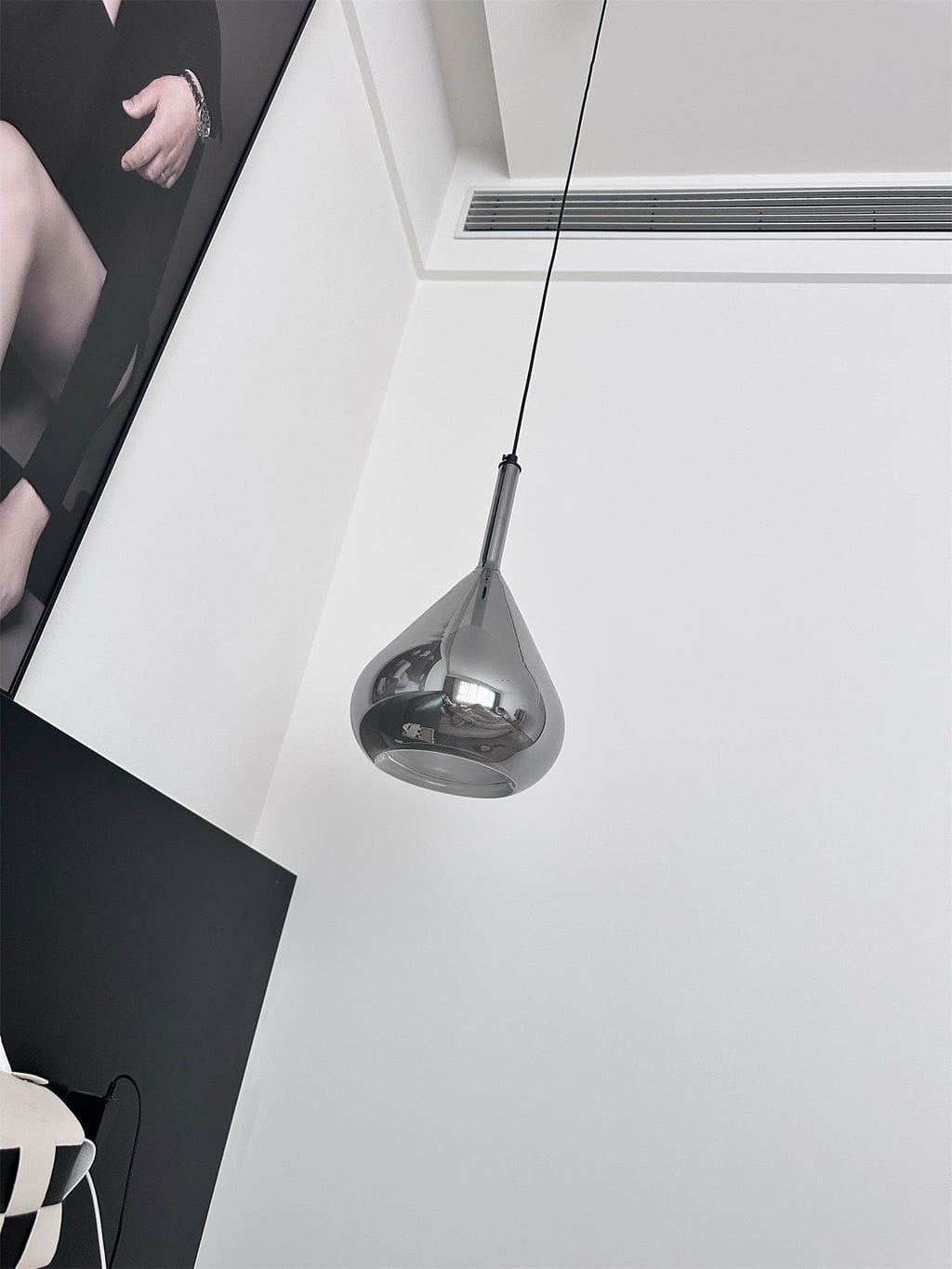 Customer photo review of Glass Pendant Light, Polished Gold Frame, 20 cm Shade