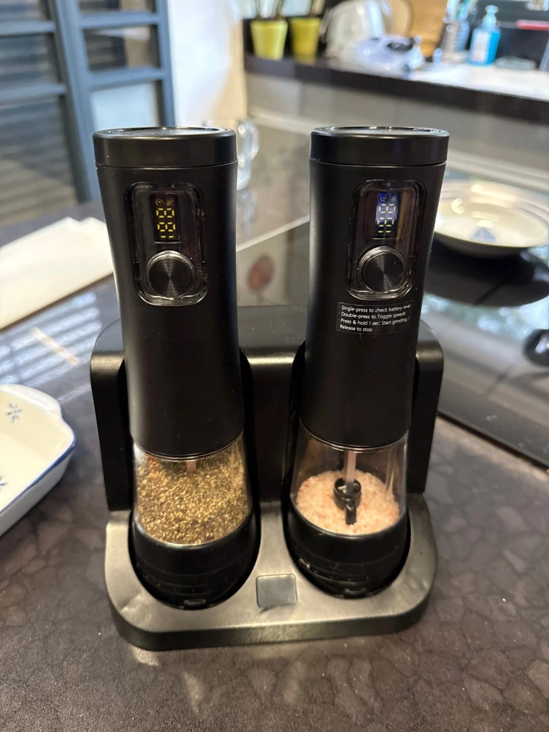 Customer photo review of Cozymere Electric Salt & Pepper Grinder Set