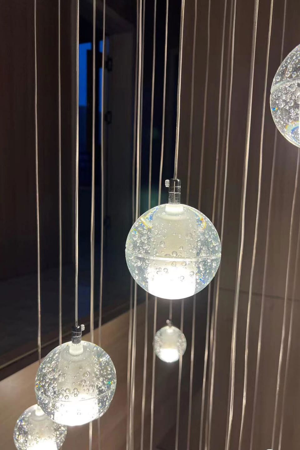 Customer photo review of Crystal Ball Pendant Light, Chrome Fittings, 150 cm Drop Cable