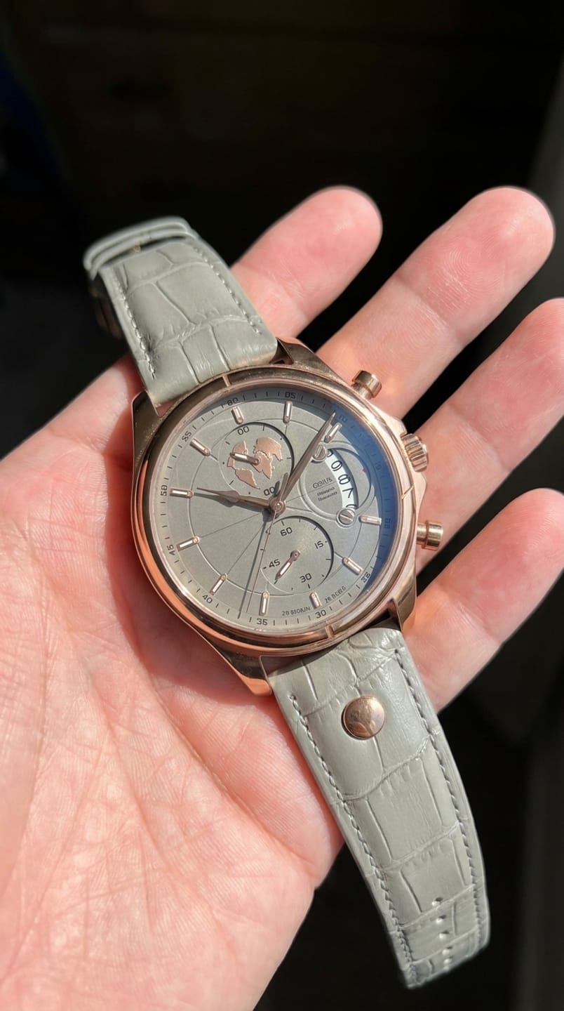 Chronos watch held in the hand