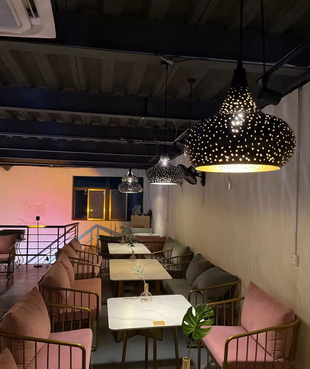 Customer photo review of Black and Gold Iron Pendant Light, Vintage Industrial Pendant Lamp