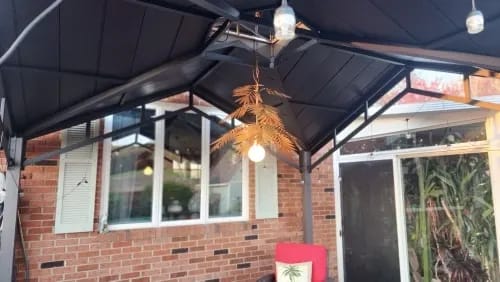 Customer photo review of Bronze Leaf Chandelier, Tropical Iron Leaves, Adjustable Cord