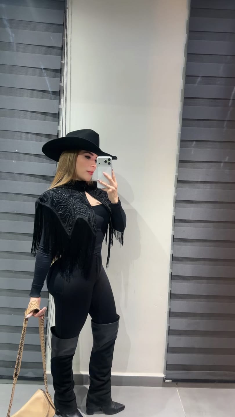 Customer photo review of Macee Fringe Cape