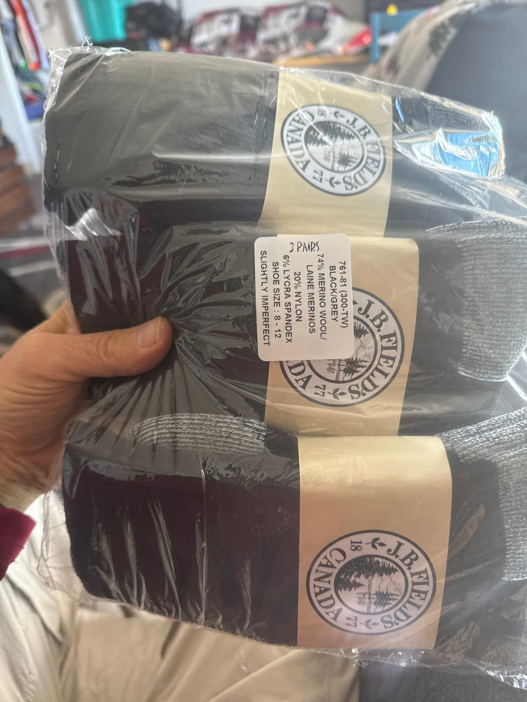 Customer photo review of 3 PAIR - J.B. Field's "Hiker GX" Merino Wool Hiking Sock (SLIGHTLY IMPERFECT) - NEUTRAL