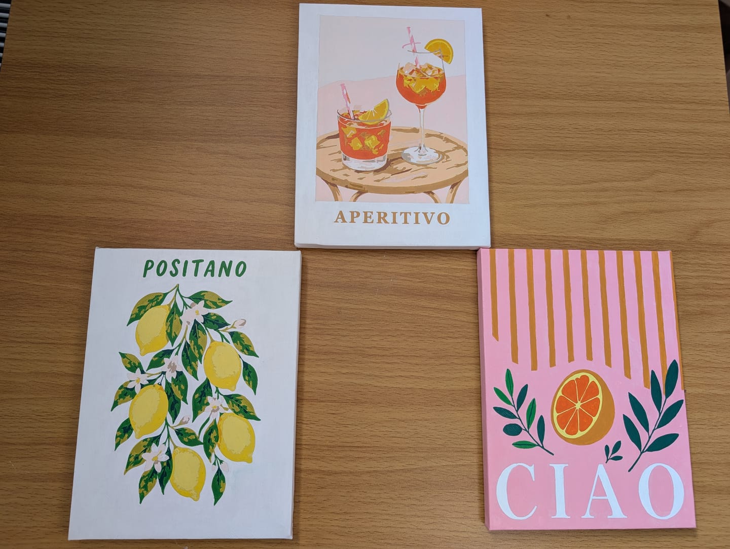 Customer photo review of 6 Mini Paintings - Italian Fruit & Drinks Set