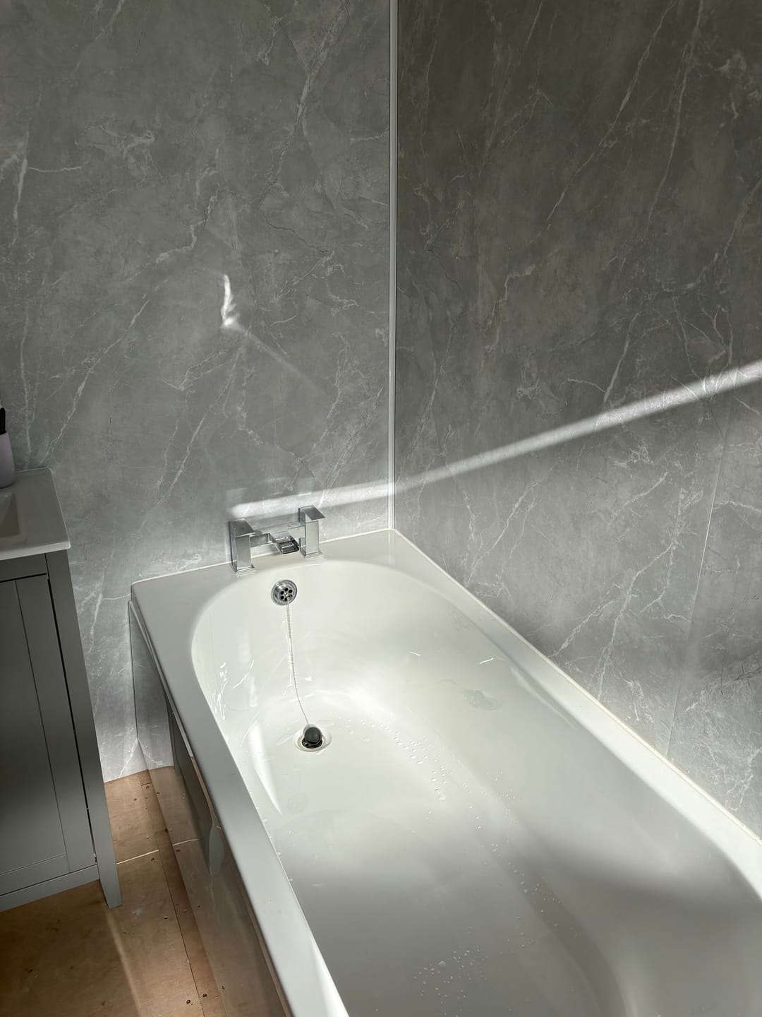Customer photo review of 10mm Stone Grey Matt Shower Panel 1M x 2.4M