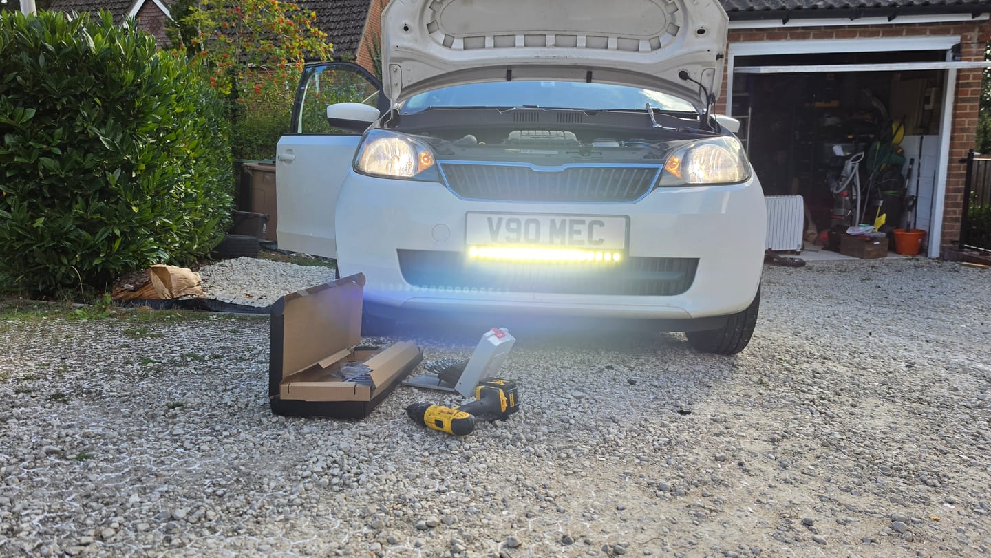 Customer photo review of Strands Nuuk E-Line Black Number Plate LED Light Bar / Dark Lens
