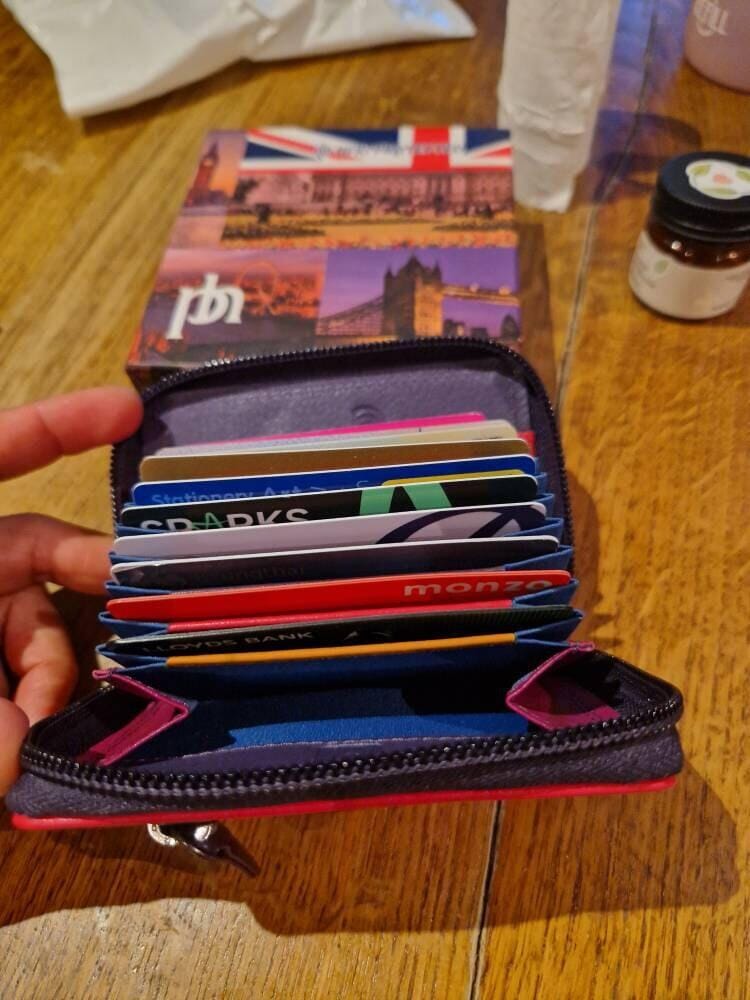 Customer photo review of Credit Card Holder Accordion Leather Wallet with Zipper