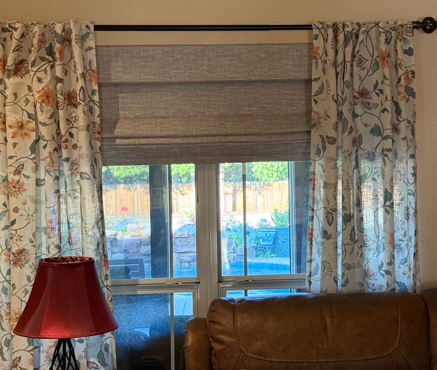 Customer photo review of Hattie Floral Linen Blend Curtains (2 Panels)