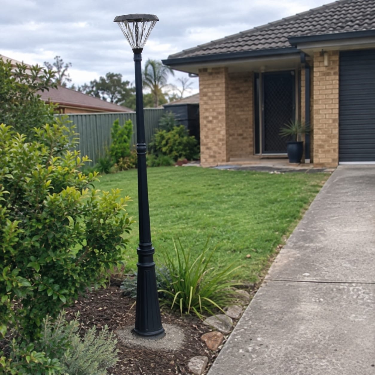 Customer photo review of Solar Flat Top Post Light | Matte Black | 4 Colour Waterproof Outdoor Light