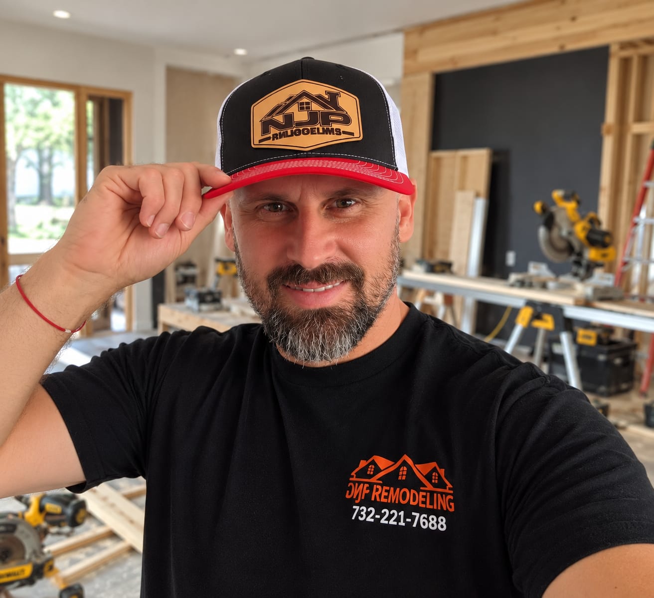 Customer photo review of Premium Custom Leather Patch Hats (Wholesale)