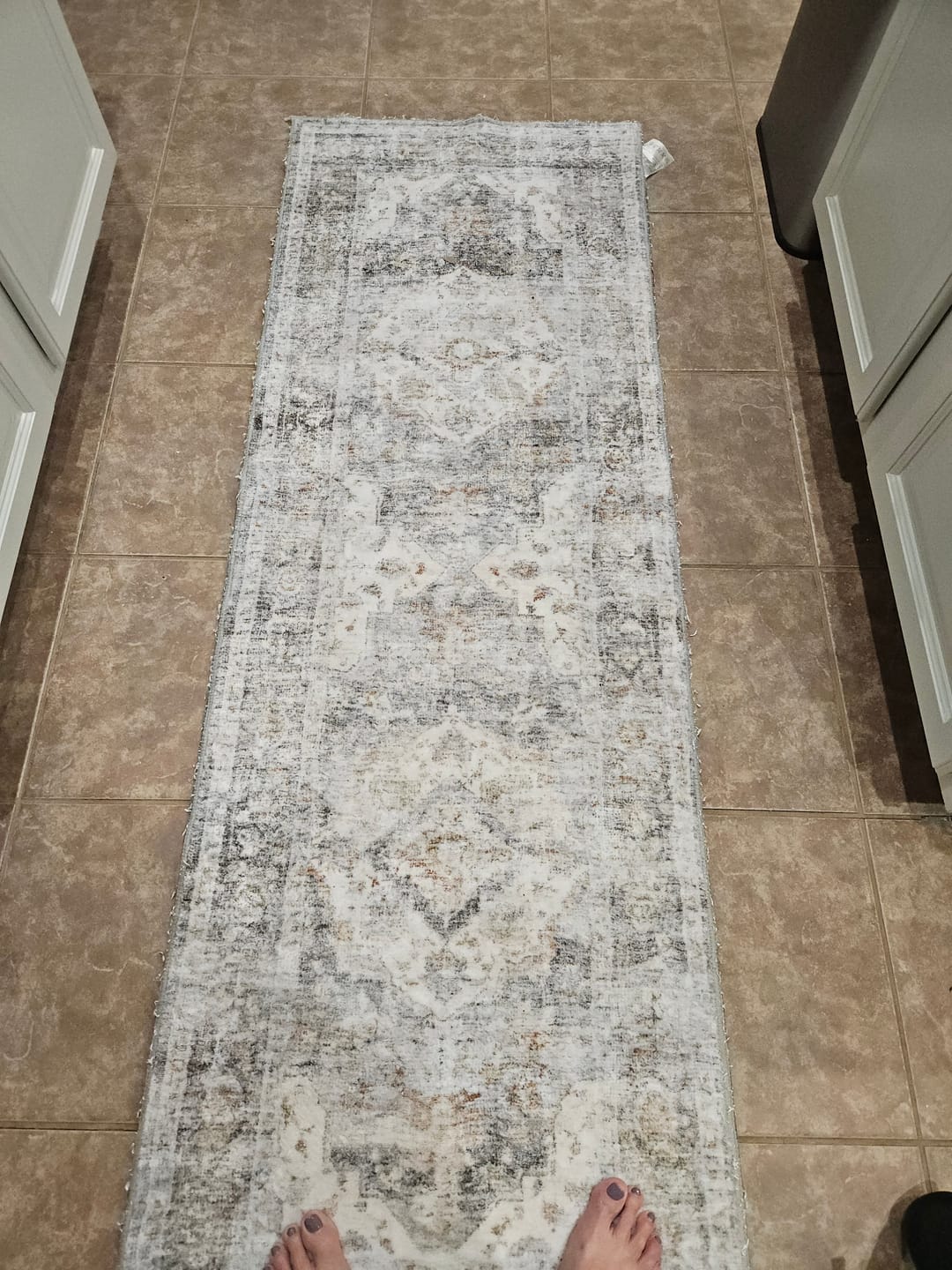 Customer photo review of Selene Washable Area Rug Runner - Gray