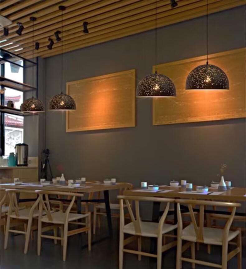 Customer photo review of Black and Gold Iron Pendant Light, Vintage Industrial Pendant Lamp