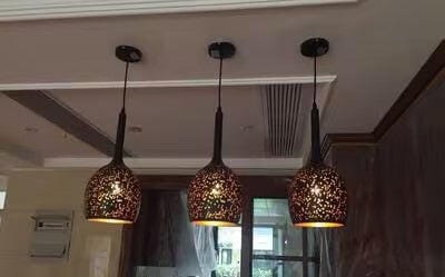 Customer photo review of Black and Gold Iron Pendant Light, Vintage Industrial Pendant Lamp