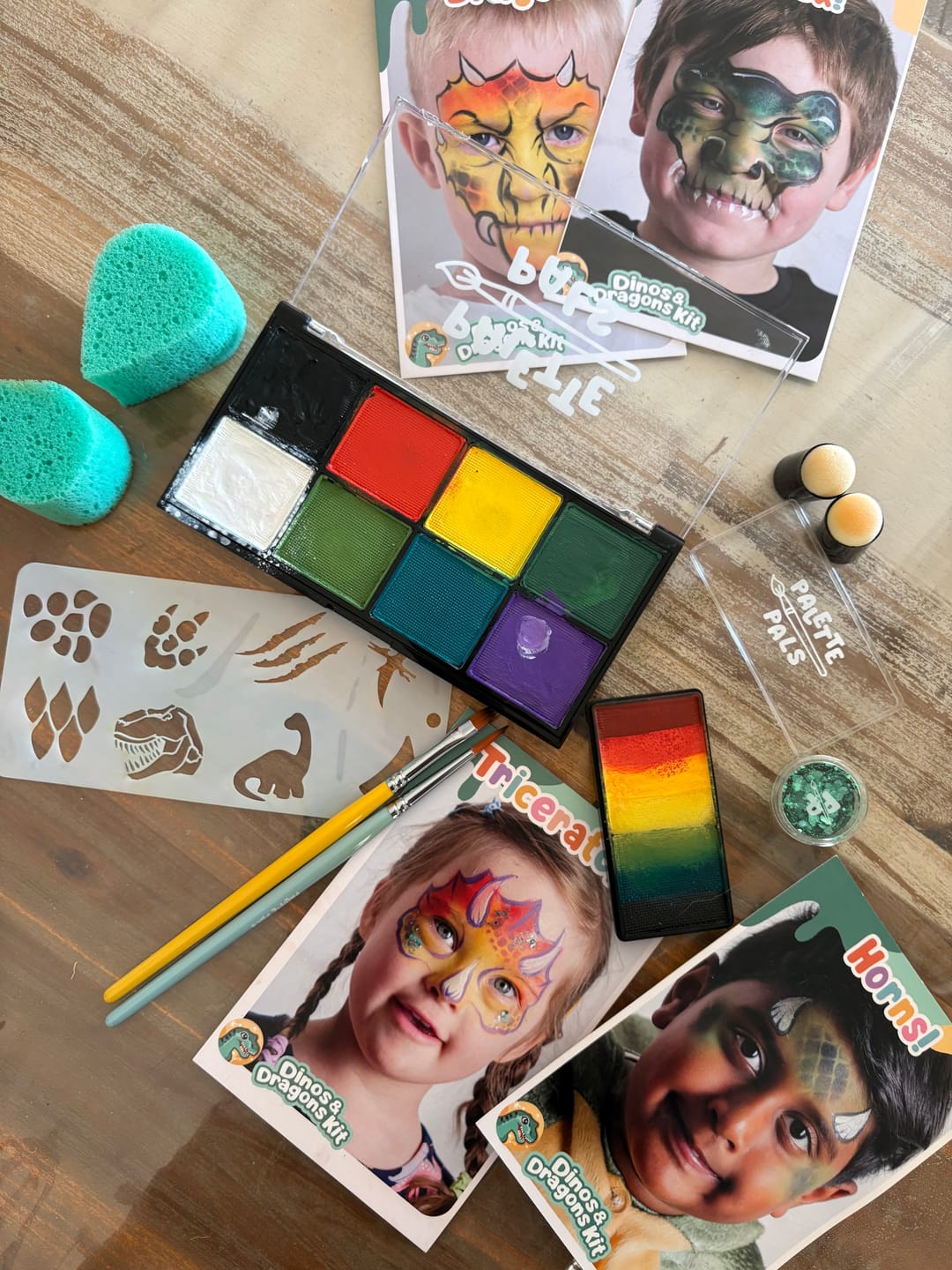 Customer photo review of [MARKETING] The Dino & Dragon Face Paint Kit