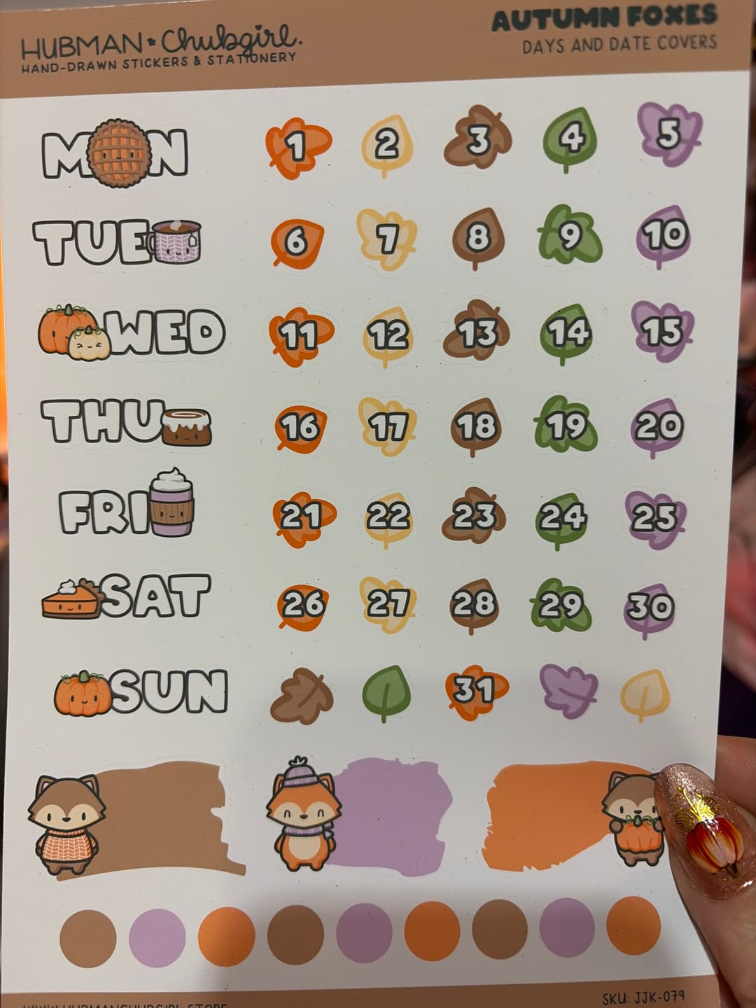 Customer photo review of Autumn Foxes Days and Date Covers