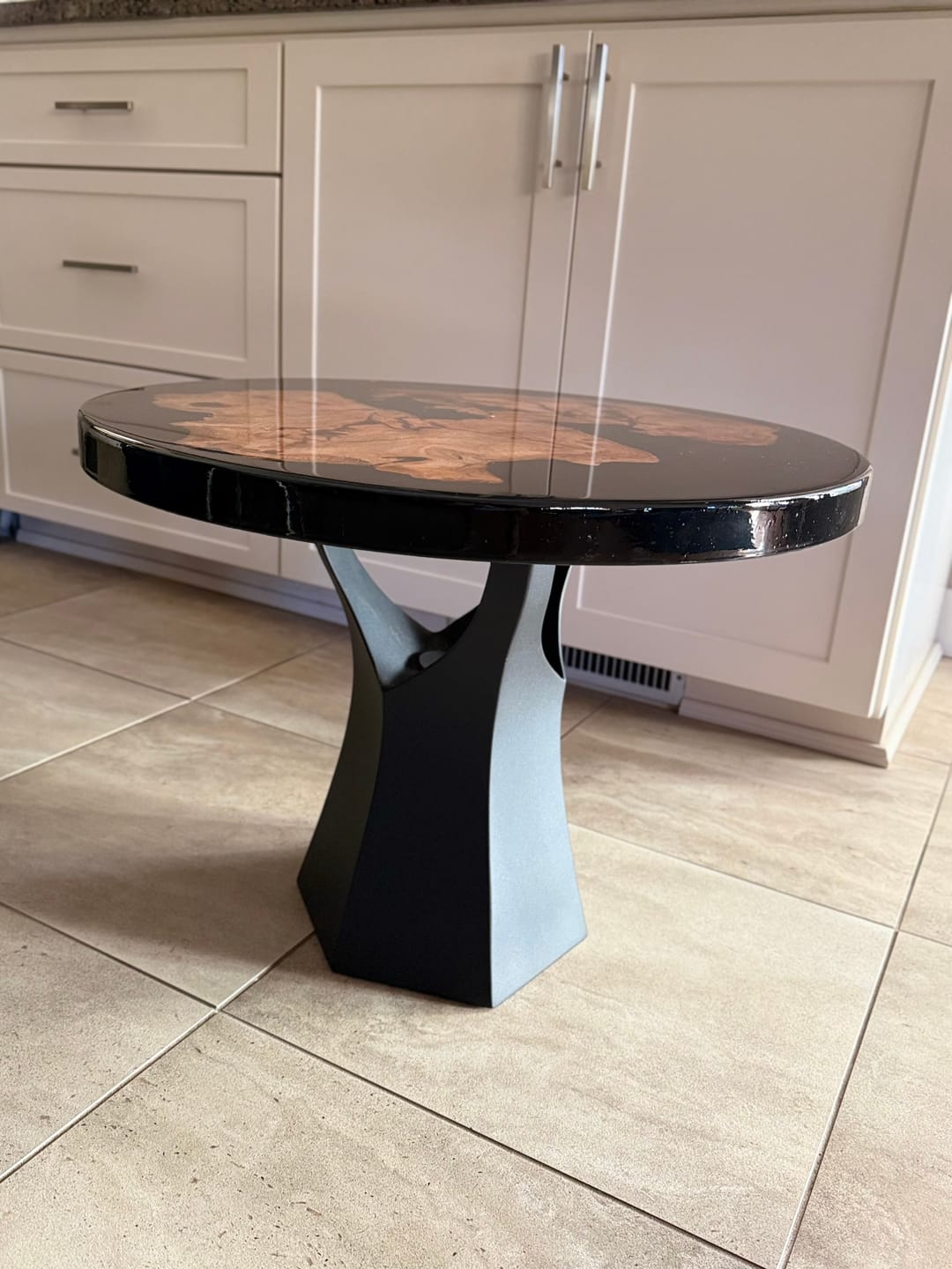 Customer photo review of Coffee Table Base 16.1" H Tree Trunk for Modern Round Top - 106S Namu