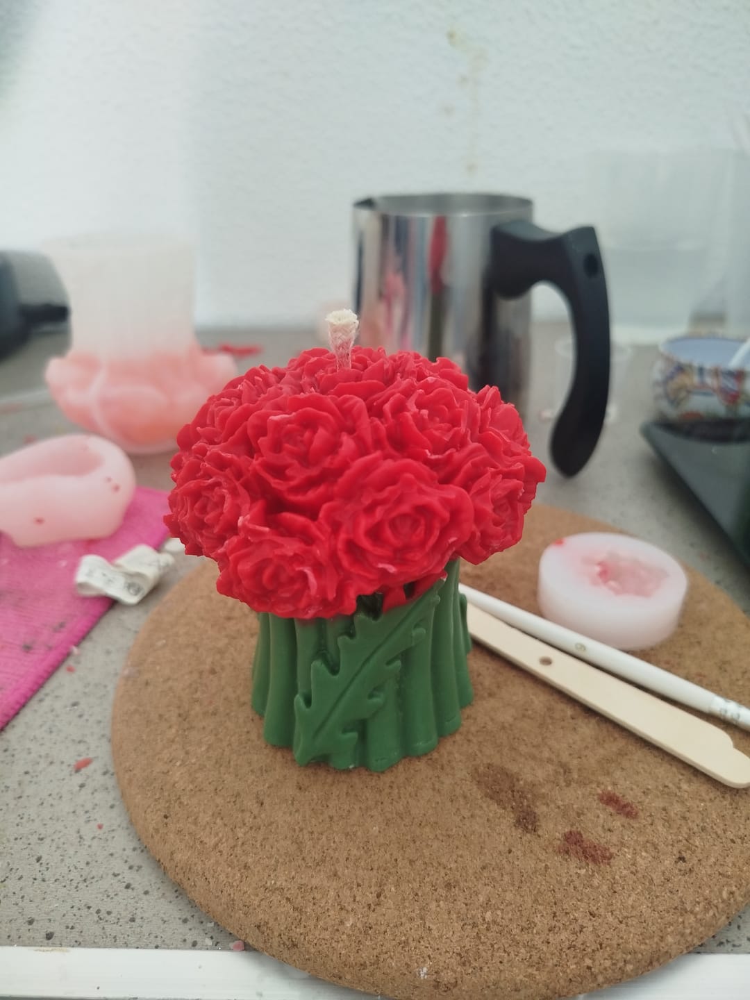 Customer photo review of Colorante líquido para velas VERDE ESMERALDA