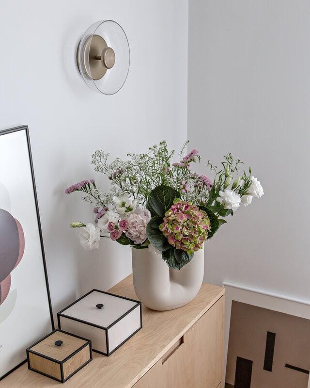 Customer photo review of Hand-Blown Glass Dome Wall Light, Wall Sconce, Brass or Black