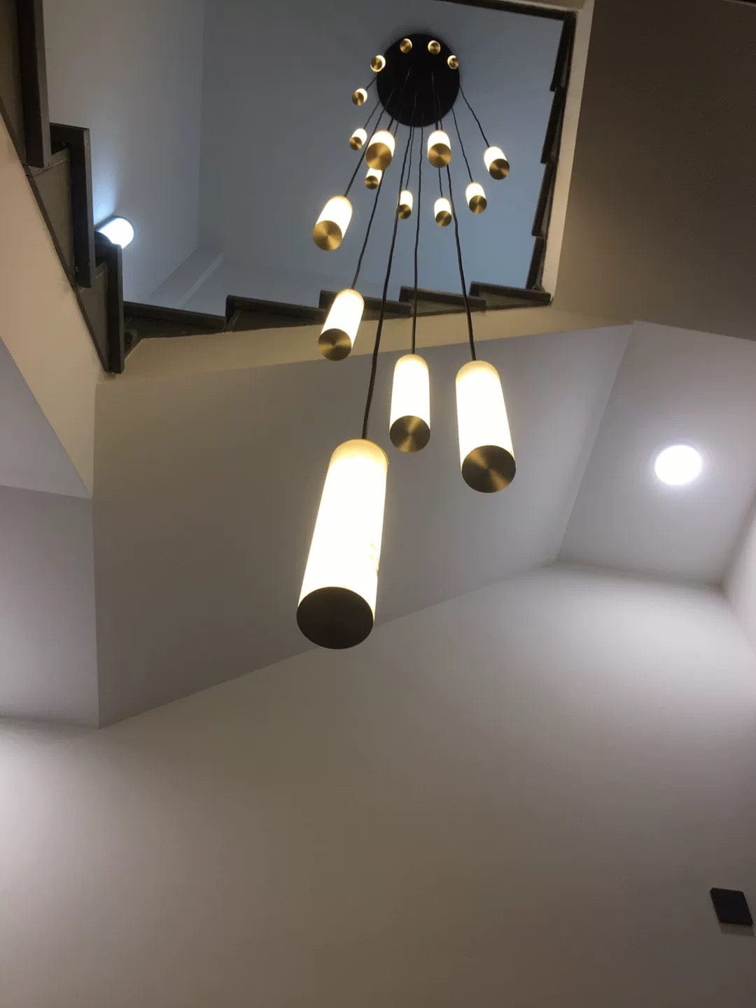 Customer photo review of Darlen Alabaster Modern Staircase Chandelier