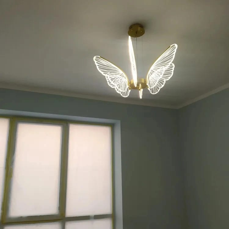 Customer photo review of Gold Chandelier, Iron Frame, Transparent Acrylic Shades