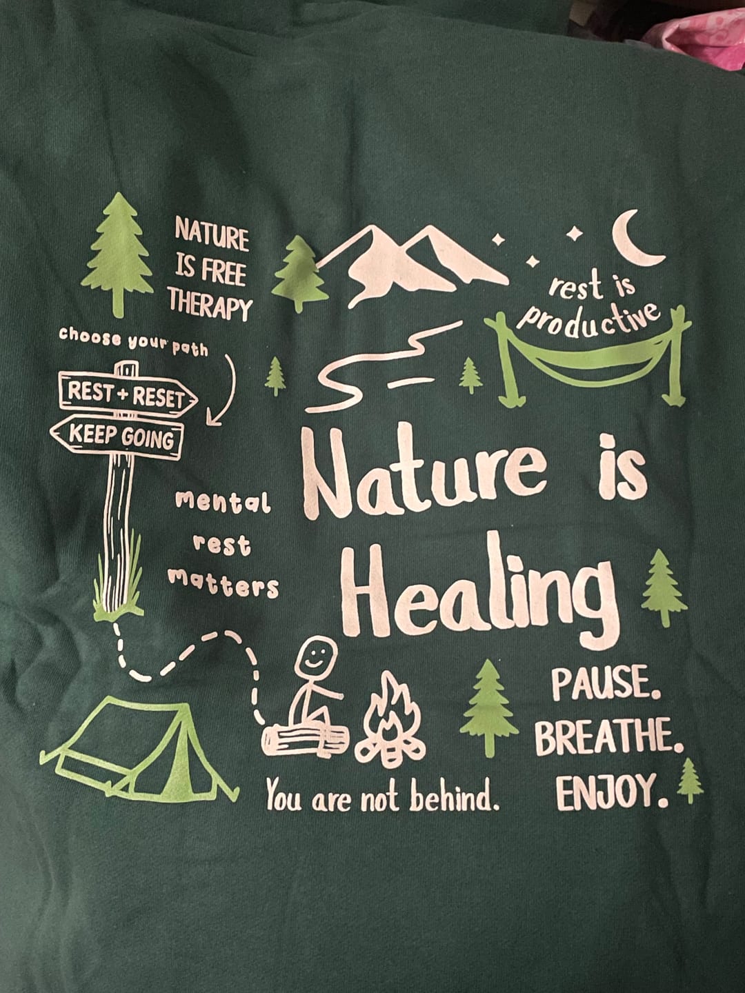 Customer photo review of Nature is Healing Hoodie
