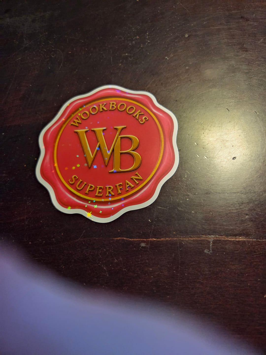 Customer photo review of 038 Super Fan Exclusive Wax Seal Holographic Vinyl Sticker – Pink