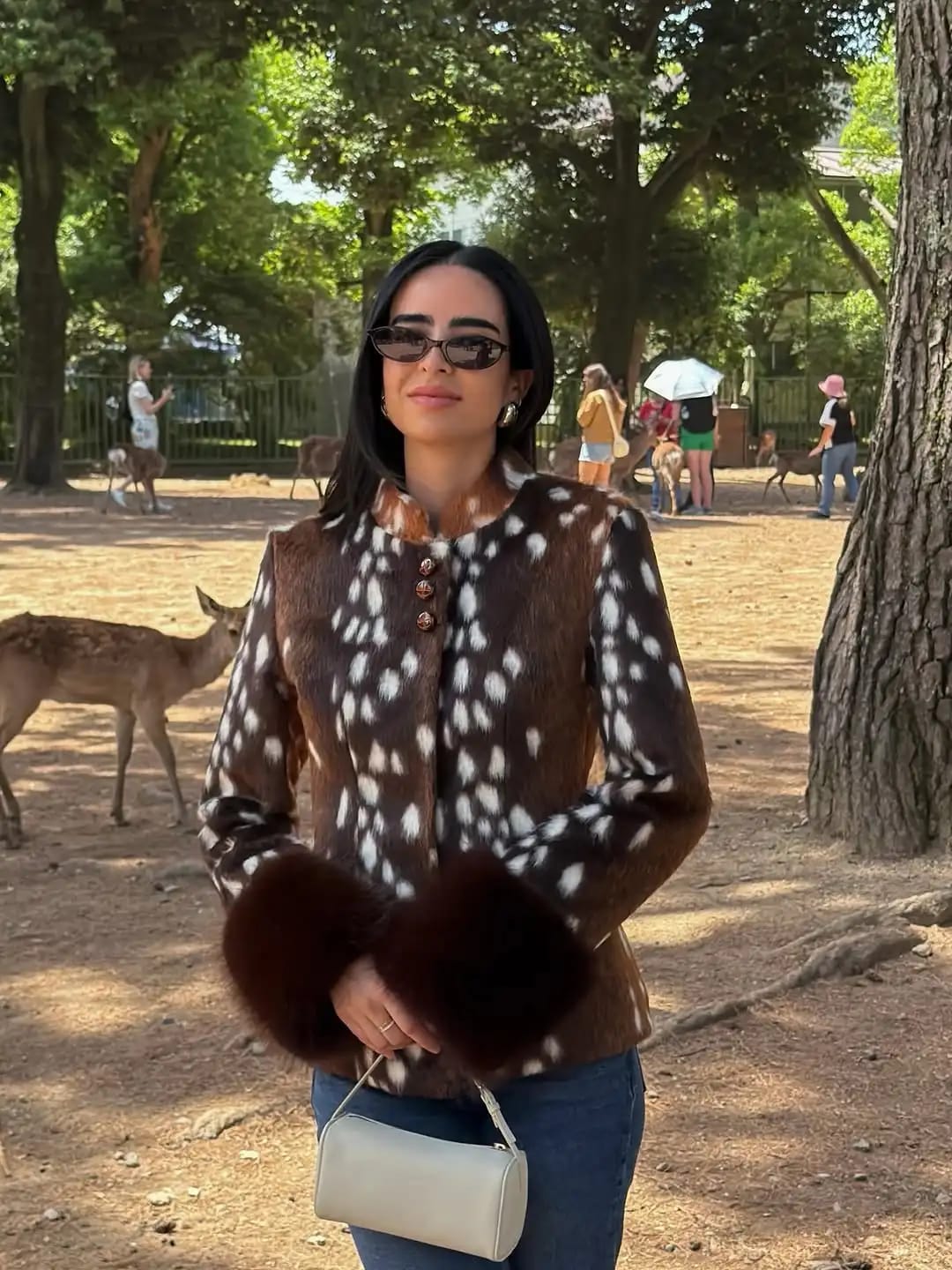 Customer photo review of Julia Stand Collar Faux Fur Bambi Jacket
