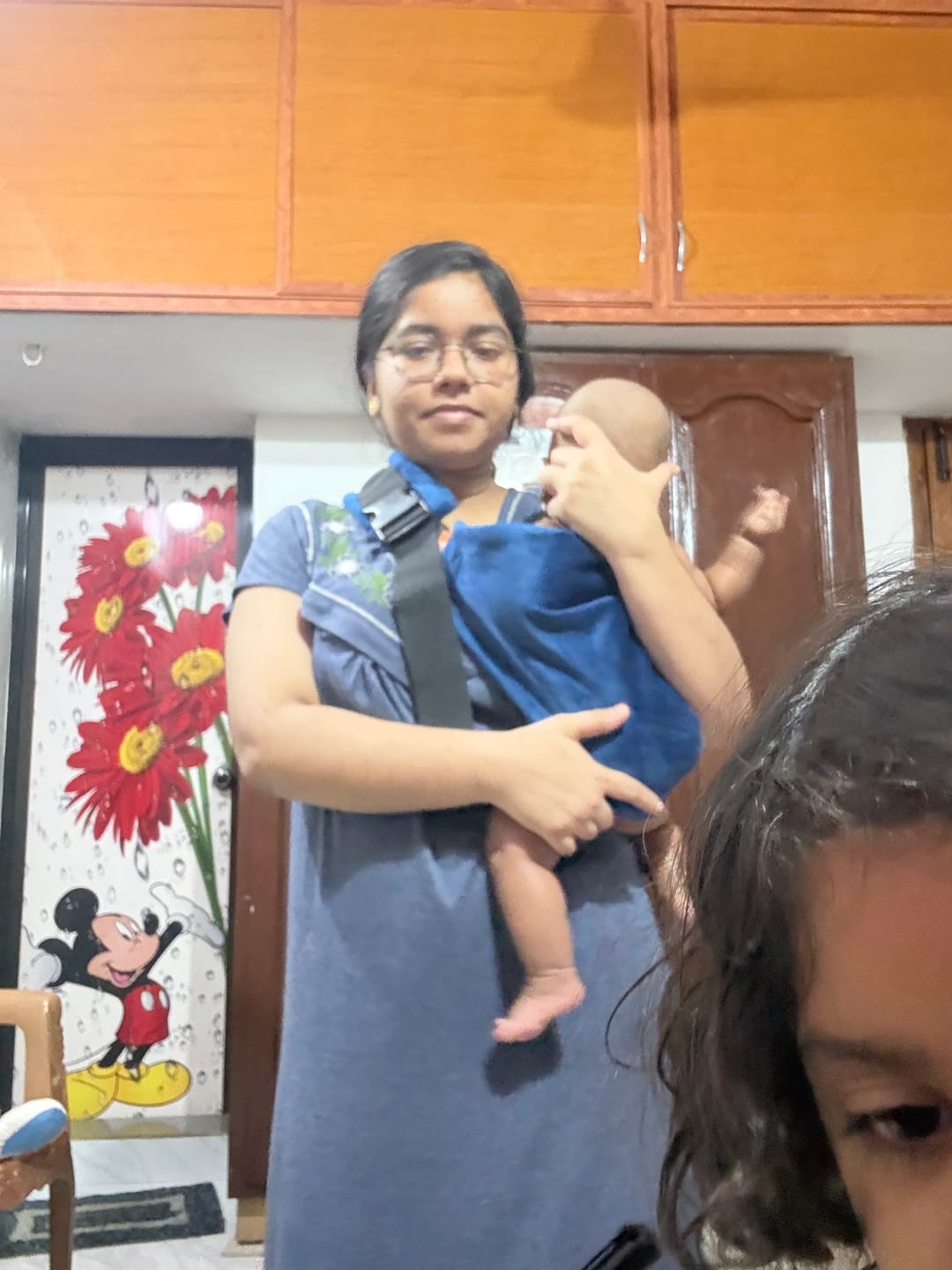 Customer photo review of Snugs Sideways Carrier - Oxford Blue