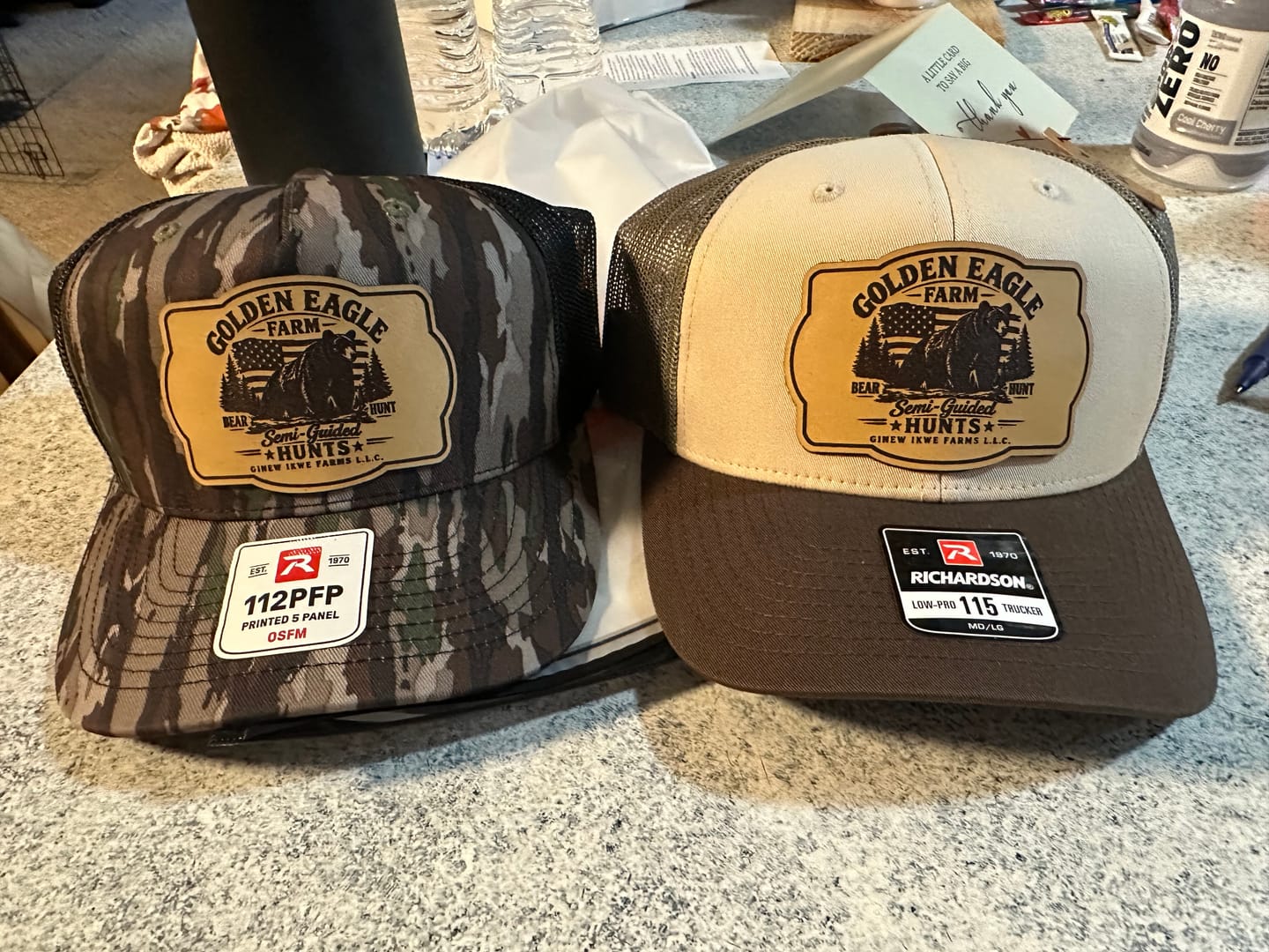 Customer photo review of Premium Custom Leather Patch Hats (Wholesale)