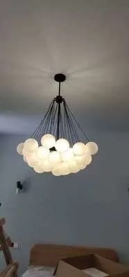 Customer photo review of Frosted Glass Sphere Chandelier, Globe Cluster, 40 or 80 cm