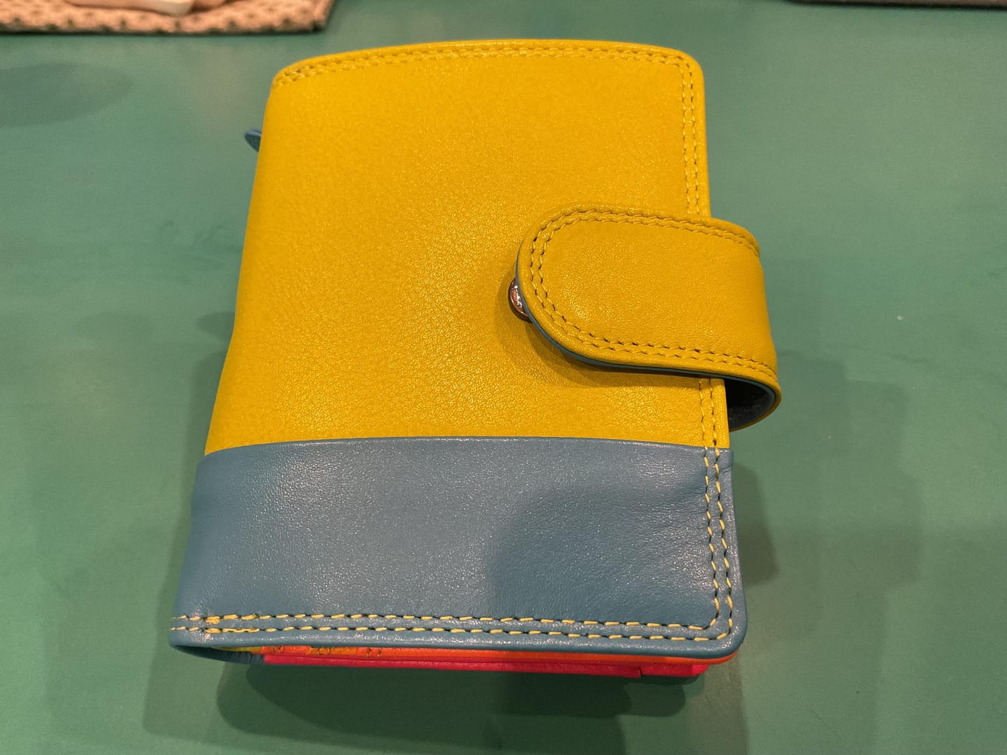Customer photo review of Soft Leather Colourful Purse with RFID Protection - Camellia London
