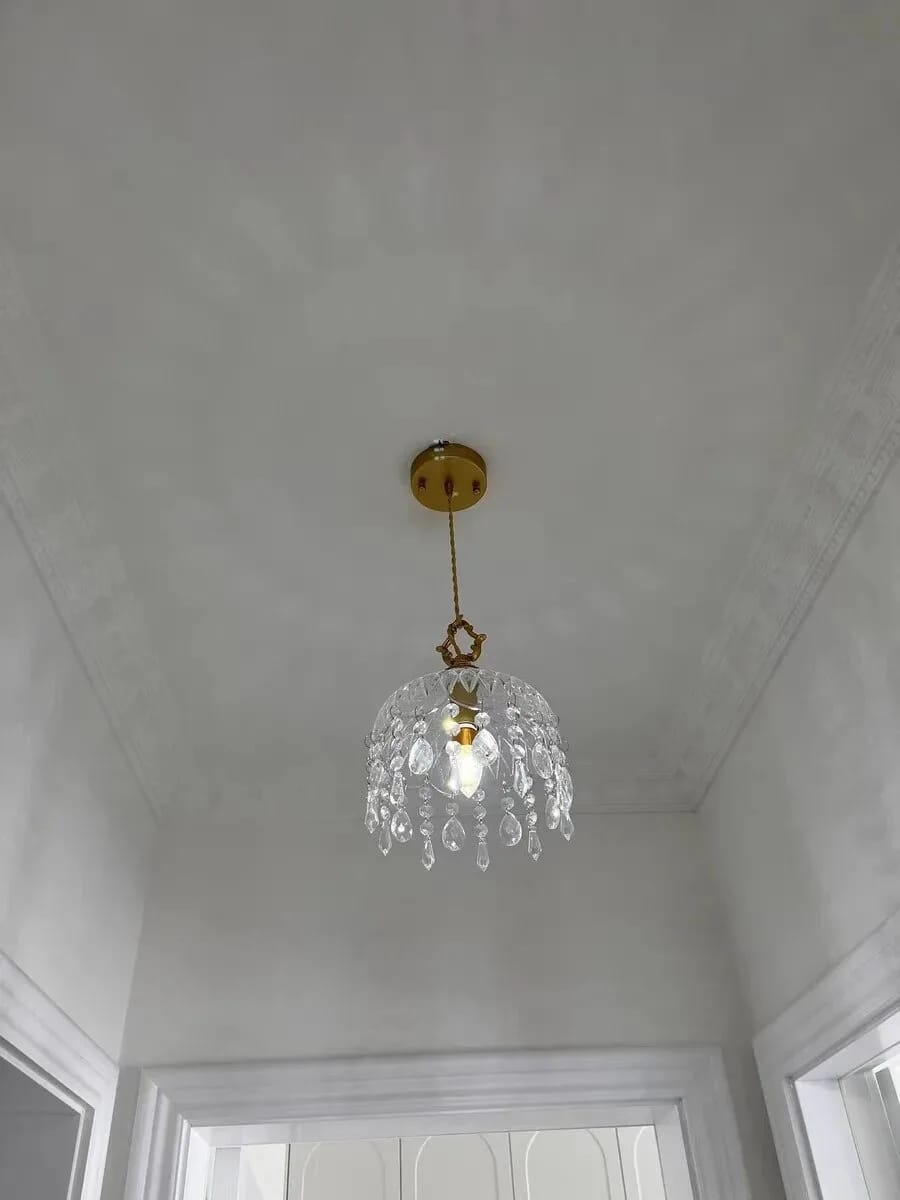 Customer photo review of Gold Wall Light, Retro Crystal Decor, Copper Body, Wall Sconce
