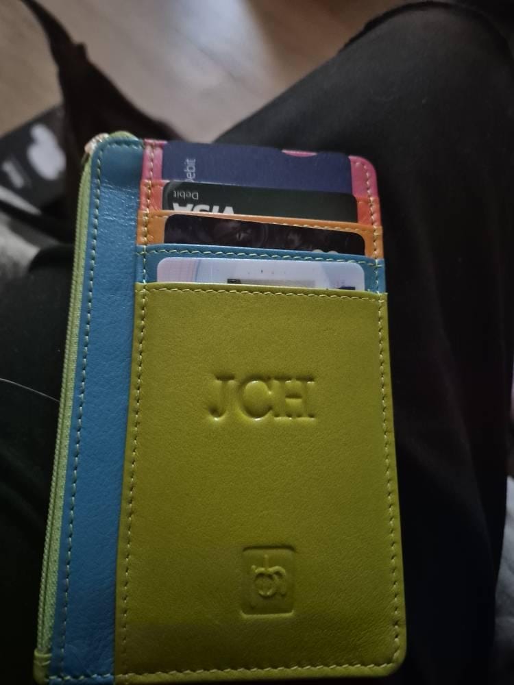 Customer photo review of Leather Card Holder Wallet Zipped Coin Purse