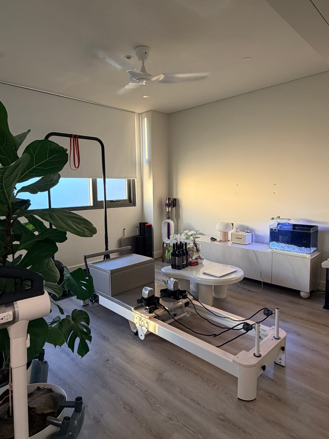 Customer photo review of Foldable Aluminum Reformer Pilates Bed with 6-Spring Resistance & PU Leather Cushion