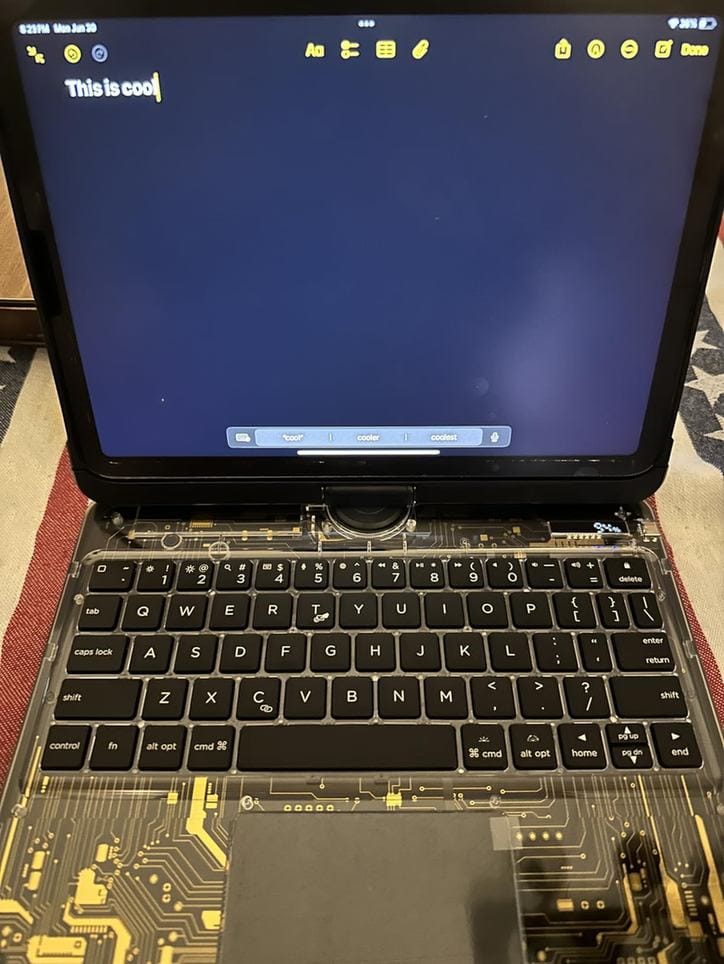 Customer photo review of Y2K Style Rotating iPad Keyboard Case