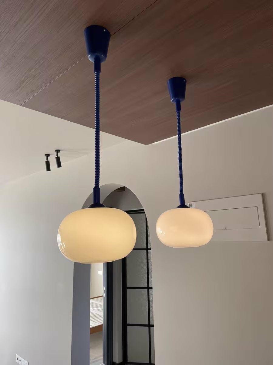Customer photo review of Coil Cable Glass Pendant Light, Milky Shade, 25 cm Wide