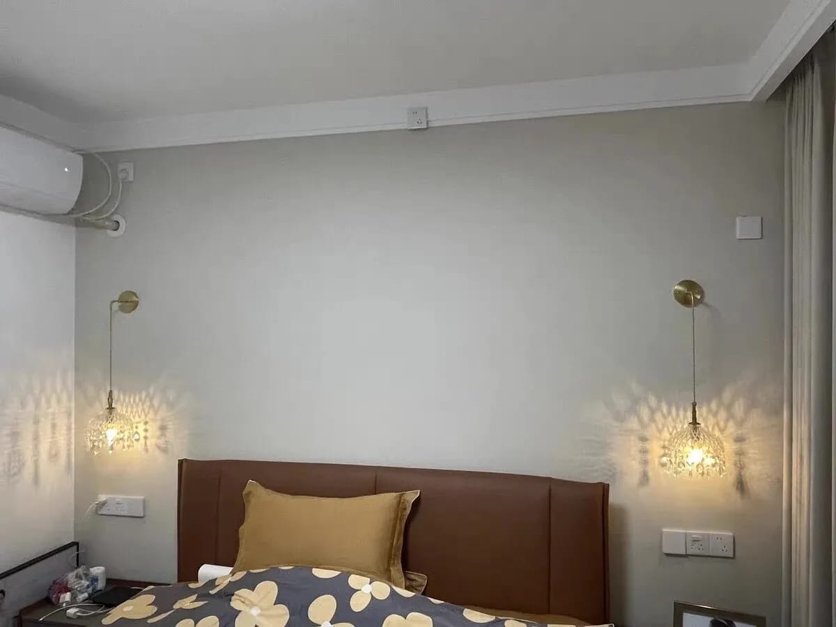 Customer photo review of Gold Wall Light, Retro Crystal Decor, Copper Body, Wall Sconce